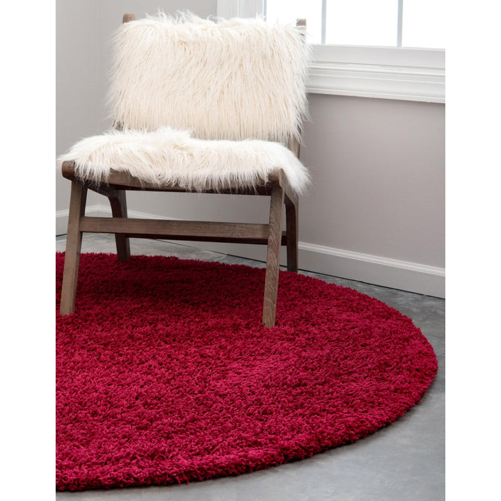 Angeline Cherry Red Area Rug Ebern Designs Rug Size: Round 8'