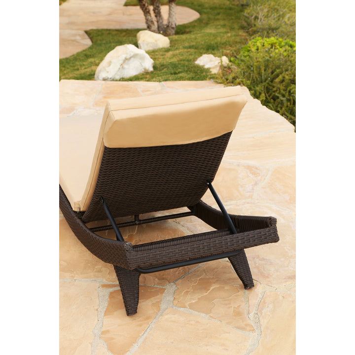 Cleghorn 79" Long Reclining Single Chaise Sunbrella with Cushion Ivy Bronx Color: Buttercream Beige