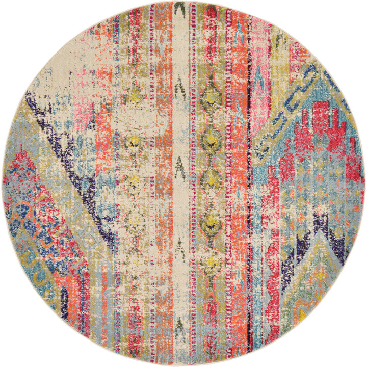 Galan Pink/Orange/Yellow Area Rug Mistana™ Rug Size: Round 4'
