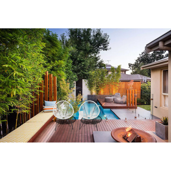 Gayden Woven Basket Patio Chair (Set of 2) George Oliver Color: White