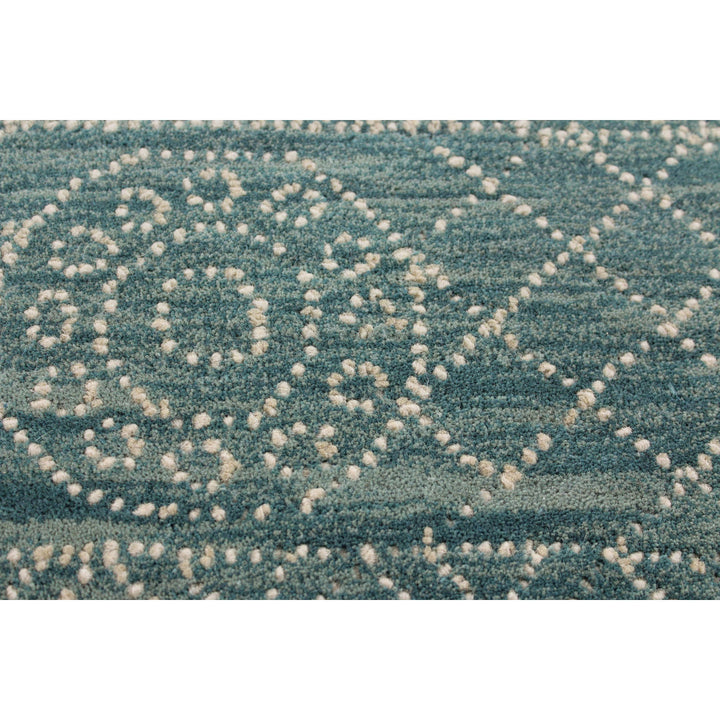 Gardea Geometric Handmade Tufted Wool Teal Area Rug Langley Street® Rug Size: Rectangle 3'6" x 5'6"