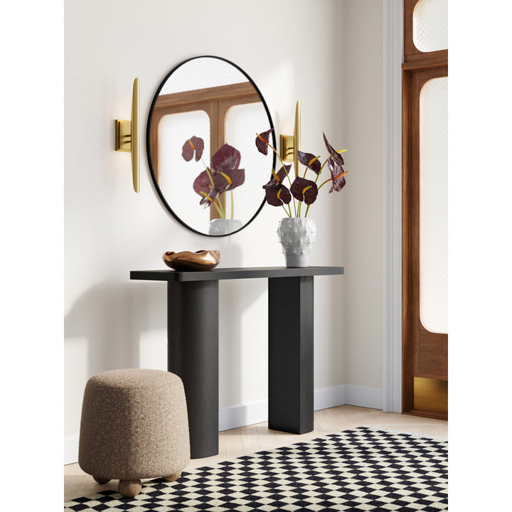 Sabine Metal Round Wall Mirror RE/FINE™ Size: 45" x 45" Finish: Black