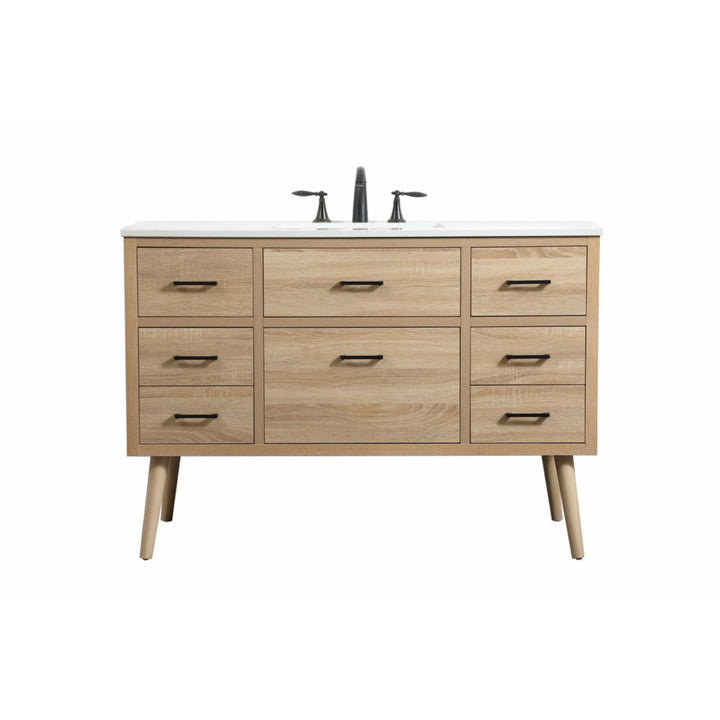 Burkley 48'' Single Bathroom Vanity Set Mercury Row® Base Finish: Mango Wood