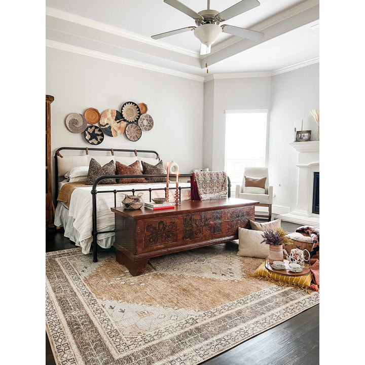 Albar Moroccan Machine Washable Brown Area Rug Foundry Select Rug Size: Rectangle 7'10" x 10'