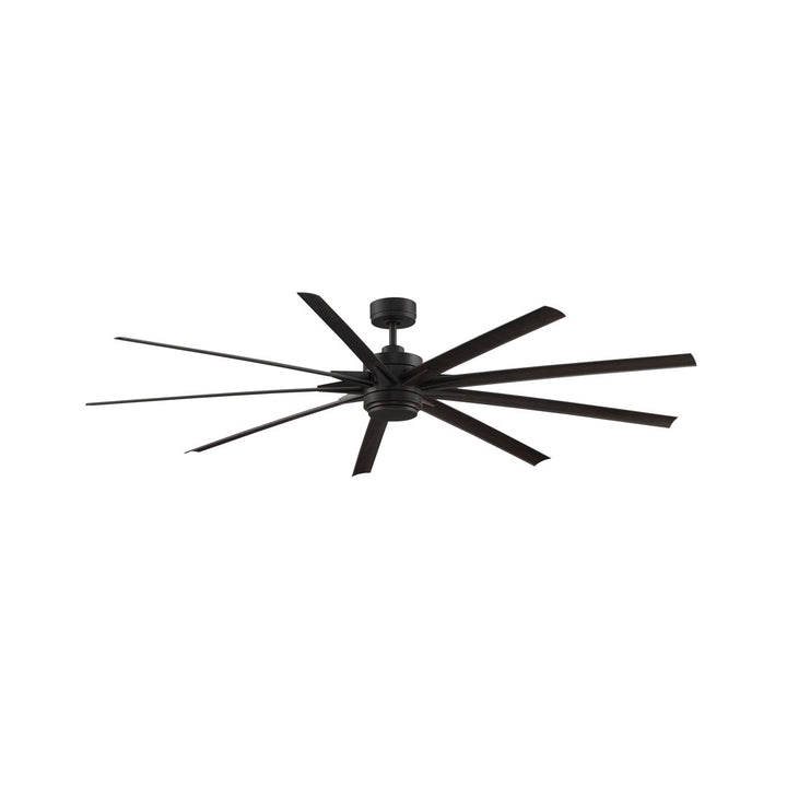 84" Odyn 9 - Blade Outdoor LED Standard Ceiling Fan with Light Kit Included Fanimation Finish: Dark Bronze with Dark Walnut Blades