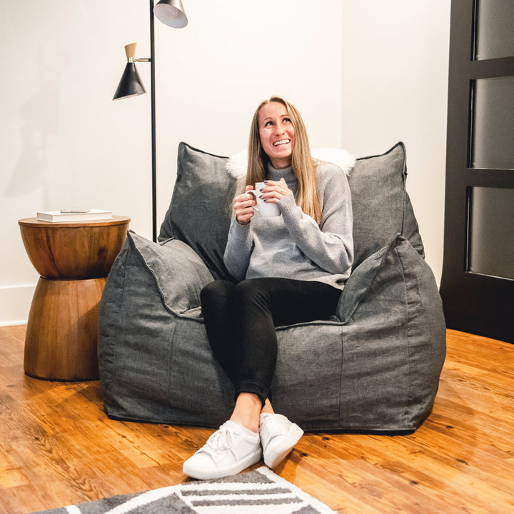 Big Joe Imperial Bean Bag Lounger Big Joe Fabric: Gray Union 100% Polyester