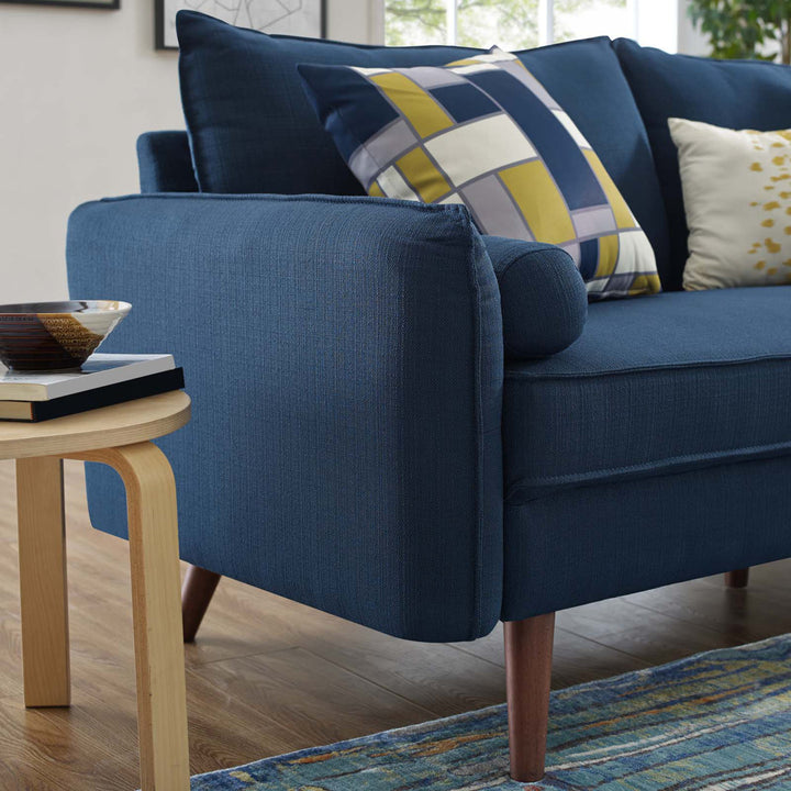 Modway Revive Upholstered Fabric Loveseat Modway Upholstery Color: Azure Polyester