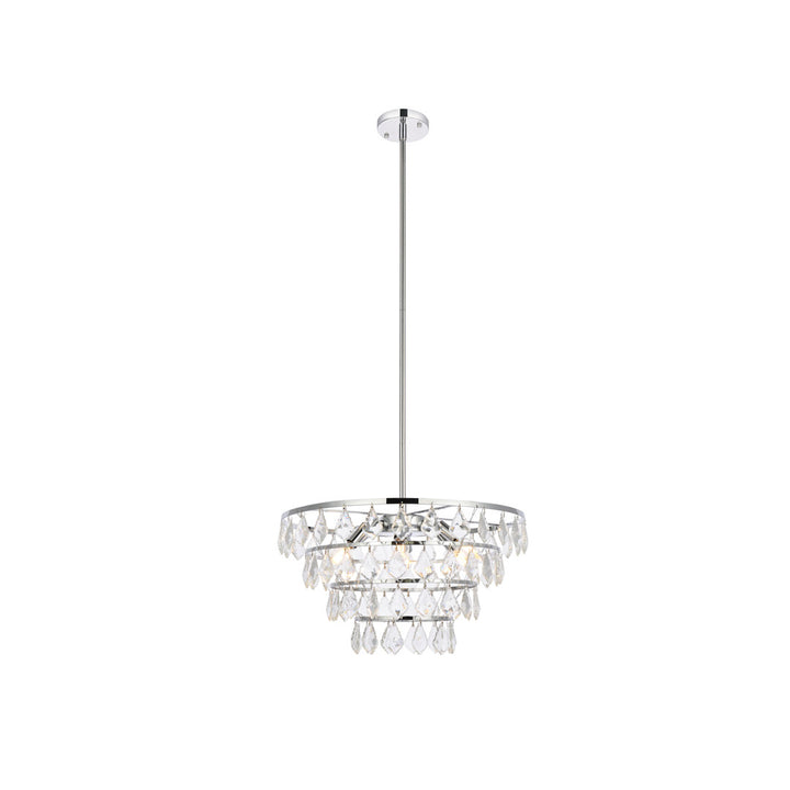 Marina 6 - Light Unique Tiered Chandelier with Crystal Greyleigh™ Size: 58" H x 24" W x 24" D Finish: Chrome