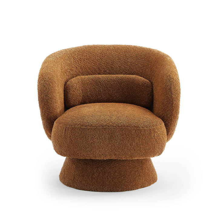 Saboor MINIMORE Modern Style Swivel Accent Chair Orren Ellis Fabric: Dark Rust Boucle