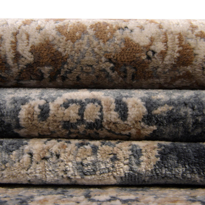 Arloa Oriental Beige/Navy Blue Area Rug Lark Manor™ Rug Size: Round 7'