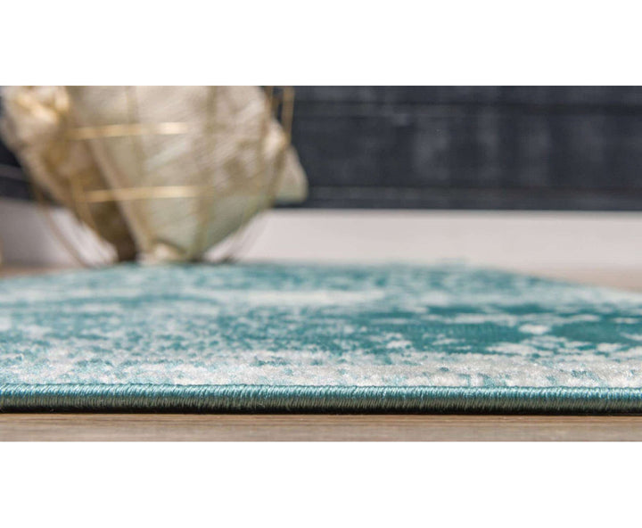 Coblitz Damask Turquoise Area Rug Dakota Fields Rug Size: Oval 7'10" x 10'