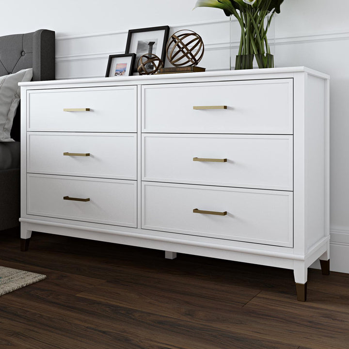 Westerleigh 6 Drawer 56.77" W Double Dresser CosmoLiving by Cosmopolitan Color: White