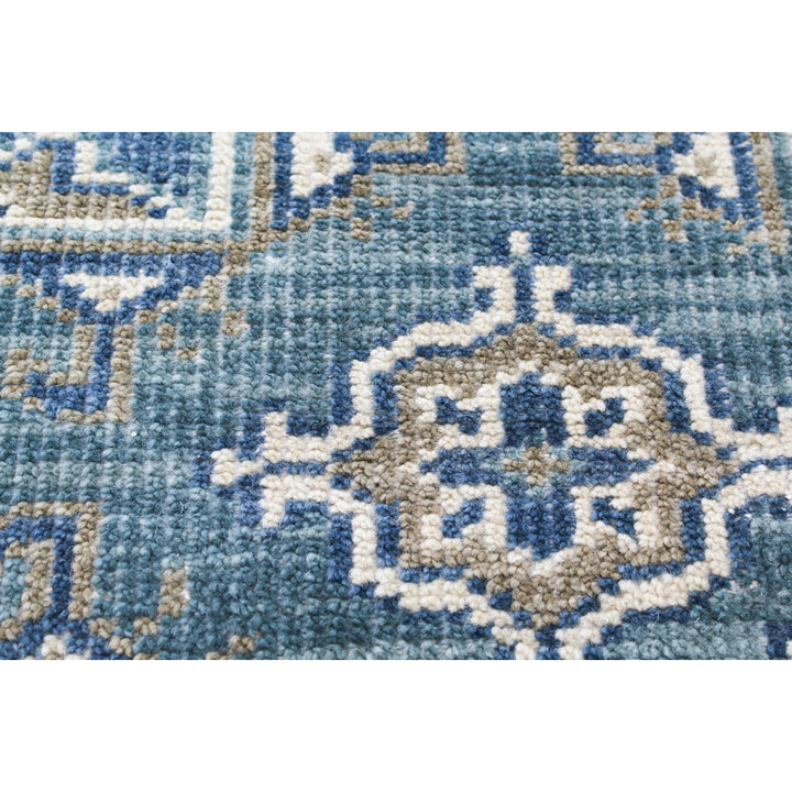 Jandreau Oriental Hand Knotted Wool Blue/Beige Area Rug Lark Manor™ Rug Size: Rectangle 7'6" x 9'6"