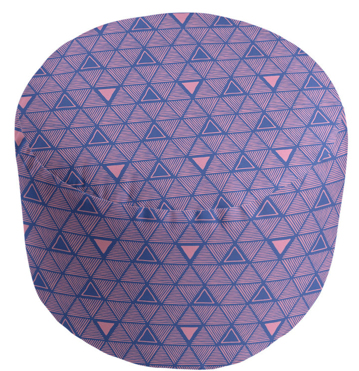 Full Color Hand Drawn Triangles Pouf East Urban Home Upholstery Color: Blue/Pink