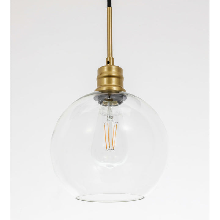 Hammel 1 - Light Single Globe Pendant Wade Logan® Size: 14.8" H x 12.5" W x 12.5" D Finish: Brass