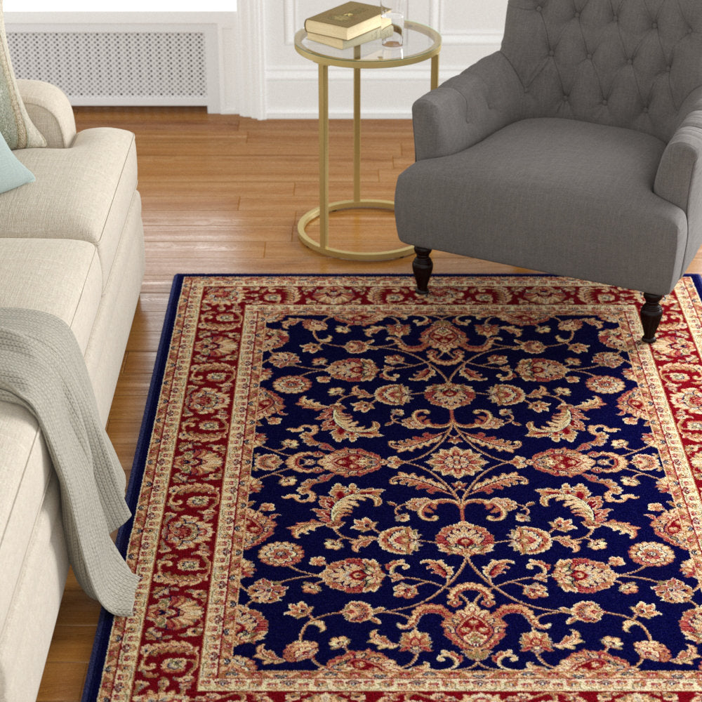Clarence Oriental Navy Blue/Red Area Rug Astoria Grand Rug Size