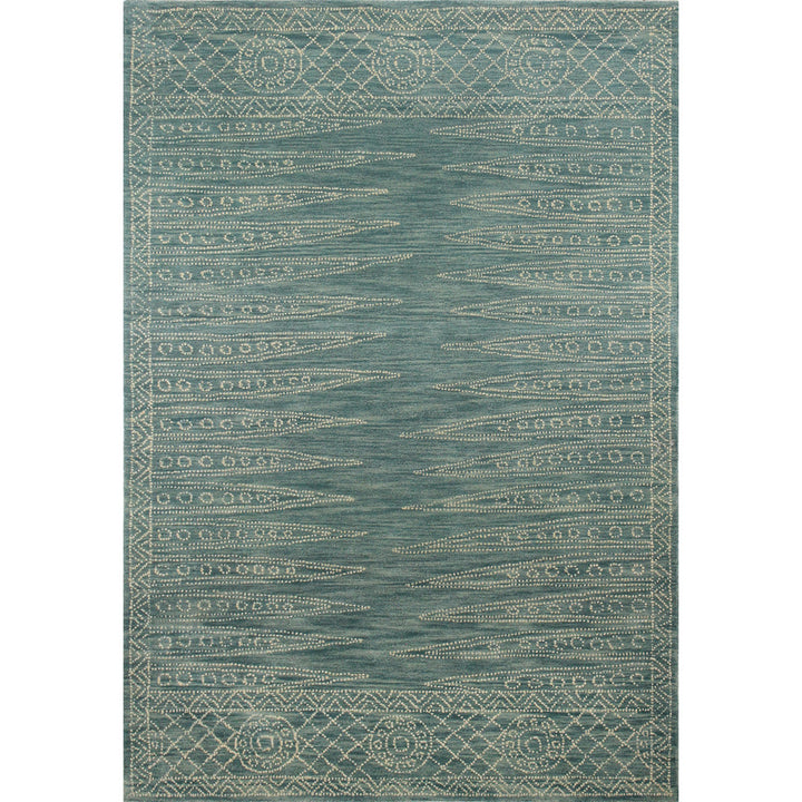 Gardea Geometric Handmade Tufted Wool Teal Area Rug Langley Street® Rug Size: Rectangle 3'6" x 5'6"