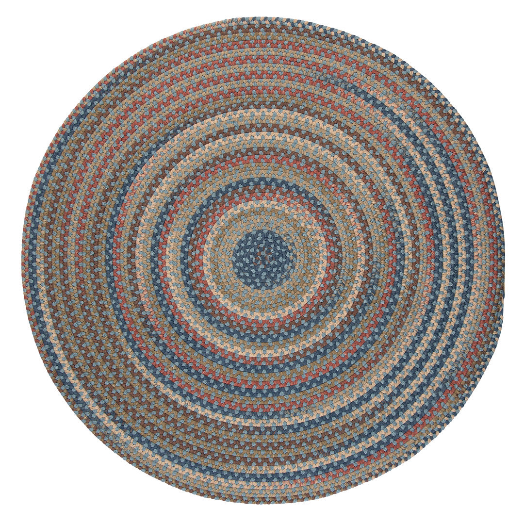 Kipton Reversible Area Rug - Light Blue Charlton Home® Rug Size: Round 7'