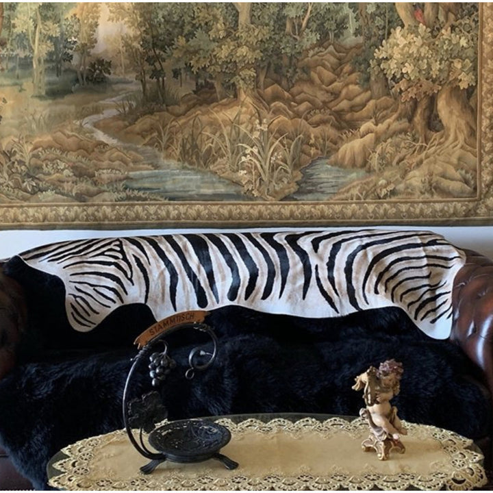 Annecorinne Genuine Zebra Cowhide Brown/Black Area Rug Everly Quinn