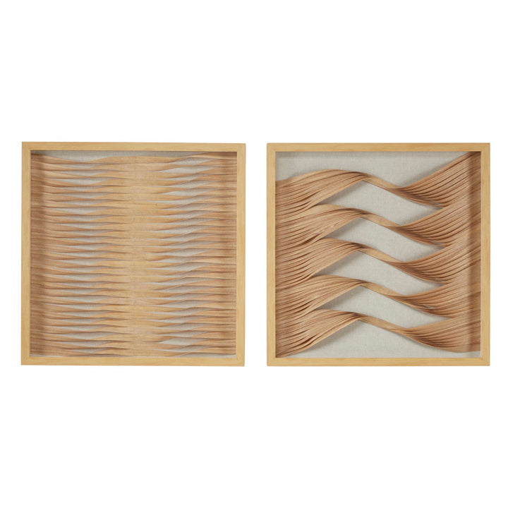 2 Piece Framed Wood Ribbon Shadow Boxes Wall Décor Set Joss & Main