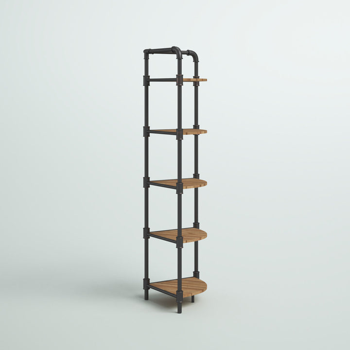 Kenley Steel Corner Bookcase Steelside™ Size: (5 Tier) 63.75" H x 22.75" W x 15.25" D