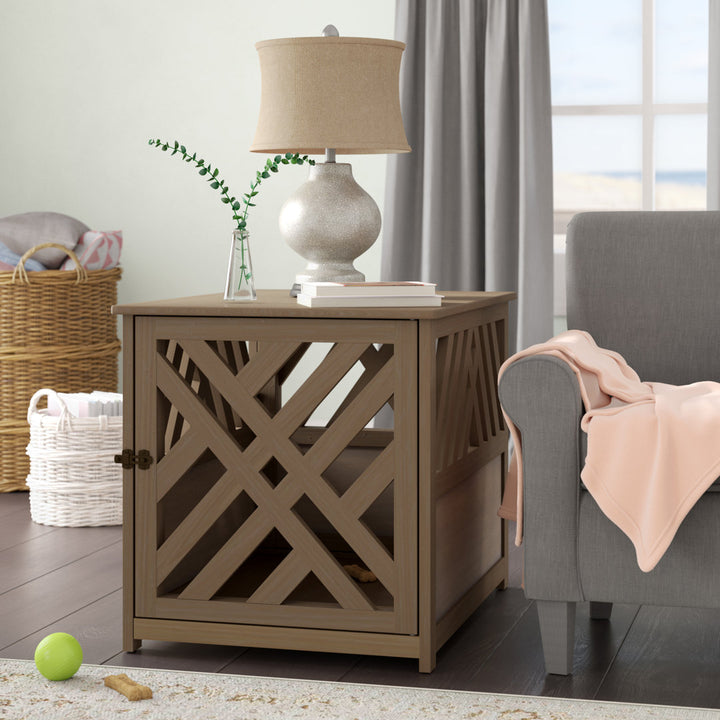 Menzel Modern Lattice Pet Crate Archie & Oscar™ Color: Taupe Gray
