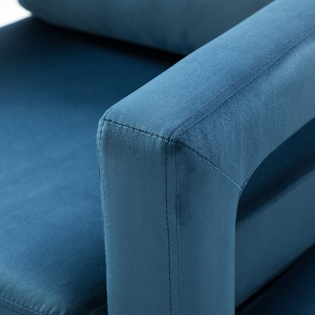 Clayne Velvet Armchair Etta Avenue™ Fabric: Navy Velvet