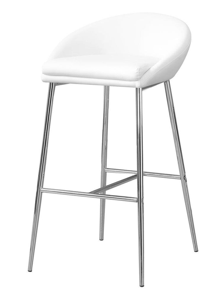 Glaser Bar Stool, Counter Height, Kitchen, Chrome, Contemporary (Set of 2) Wade Logan® Seat Height: Bar Stool (29.75" Seat Height ), Upholstery: White