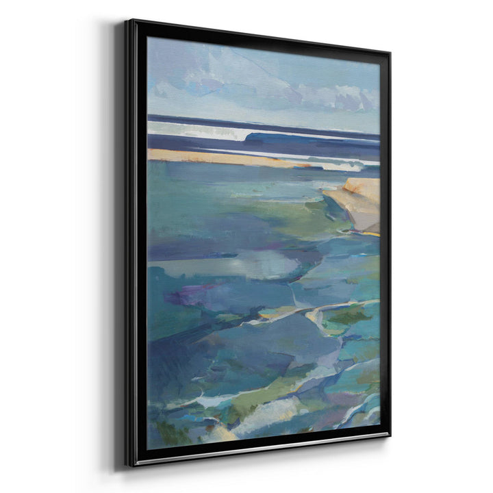 Breakwater - Picture Frame Print on Canvas Sand & Stable™ Size: 22.5" H x 30.5" W x 1.5" D Format: Black Framed Canvas