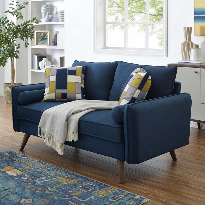 Modway Revive Upholstered Fabric Loveseat Modway Upholstery Color: Azure Polyester