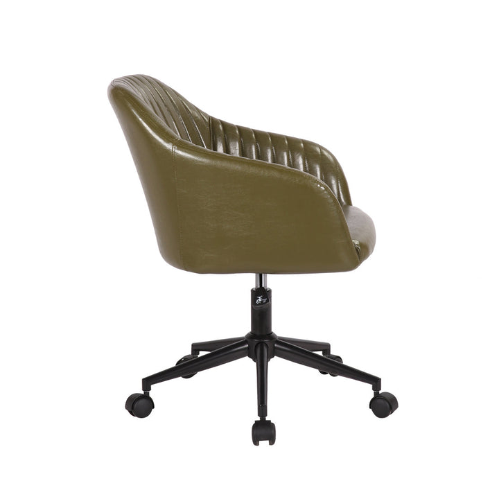 Flannigan Polyurethane Task Chair Greyleigh™ Upholstery Color: Green