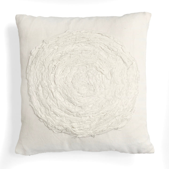 Rugged Flower Square Linen Pillow Cover & Insert Sabira Color: White