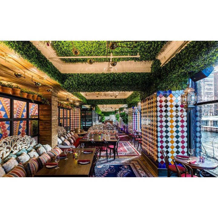 Artificial Green Foliage UV-protected for Outdoor Decor. (Set of 4) 19.68 in x 19.68 in panels (Set of 4) GreenSmart Dekor