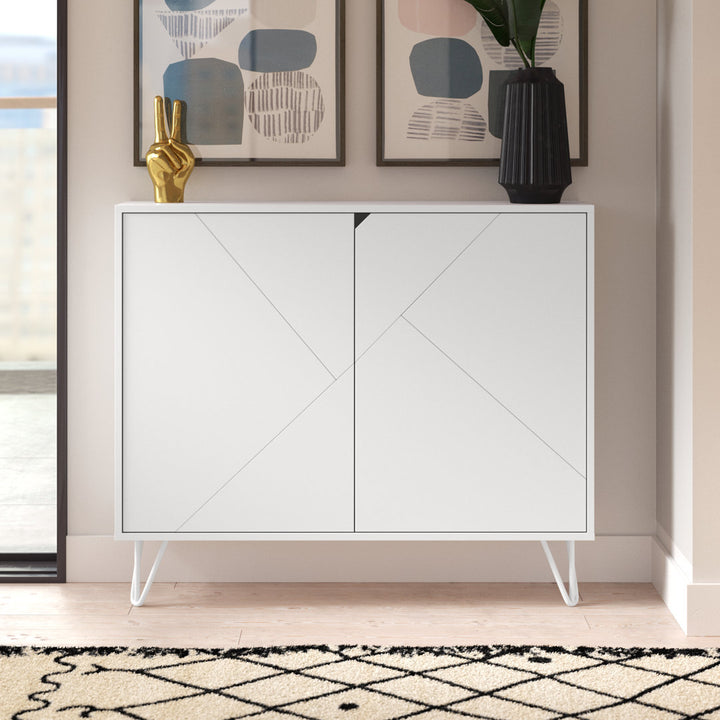 Azerion 2 - Door Accent Cabinet Wade Logan® Color: White