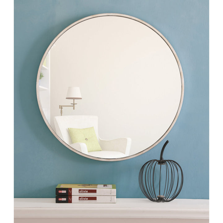 Sabine Metal Round Wall Mirror RE/FINE™ Size: 21" x 21" Finish: Silver