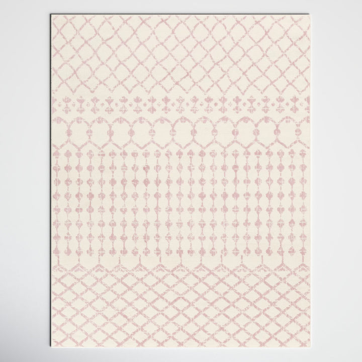 Amilla Geometric Pale Pink/Cream Area Rug Langley Street® Rug Size: Rectangle 7'10" x 10'2"