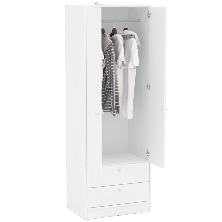 Rhiannon 2 Door Armoire with 2 Drawers Zipcode Design™ Color: White