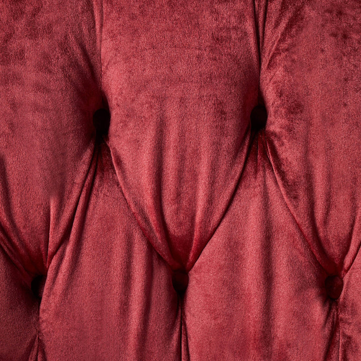 Charlotte 51.5" Velvet Rolled Arm Chesterfield Loveseat Mercer41 Fabric: Garnet Velvet