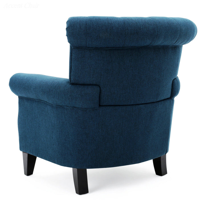 Losoto 91.44cm Wide Tufted Polyester Armchair Alcott Hill® Fabric: Navy Blue Fabric