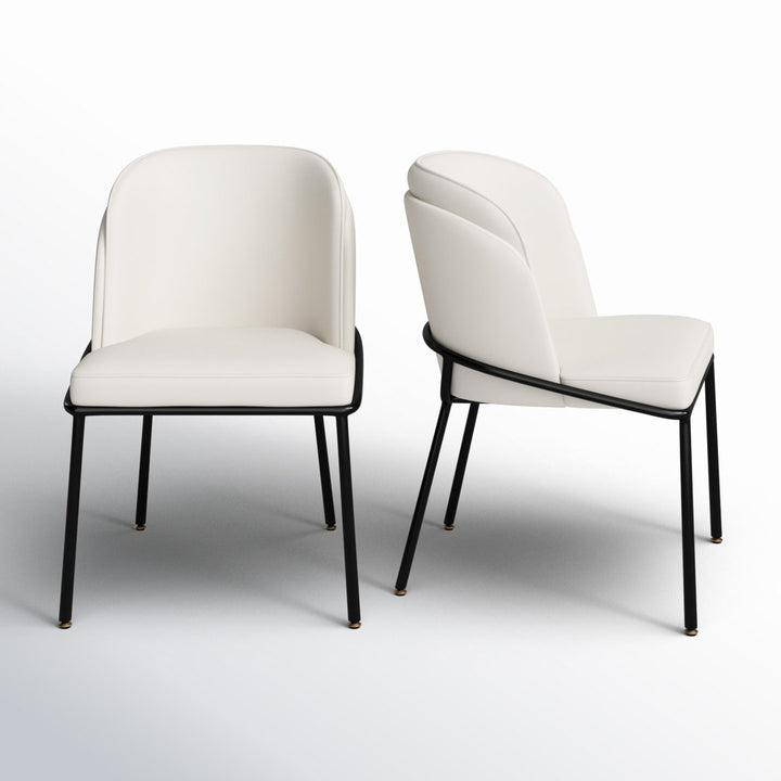 Philpott Faux Leather Dining Chair, Set Of 2 (Set of 2) Trent Austin Design® Upholstery Color: White