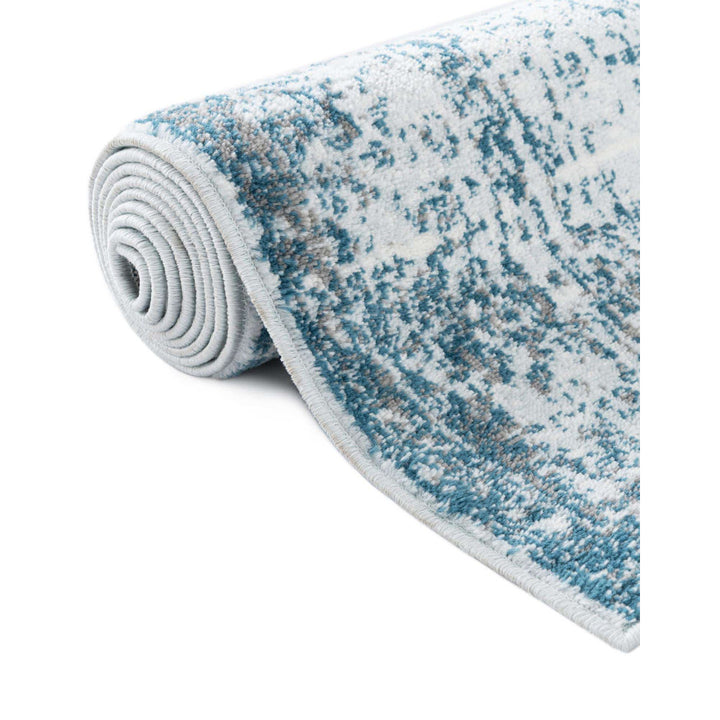 Brandt Abstract Light Blue/Navy Area Rug Mistana™ Rug Size: Runner 2' x 9'10"