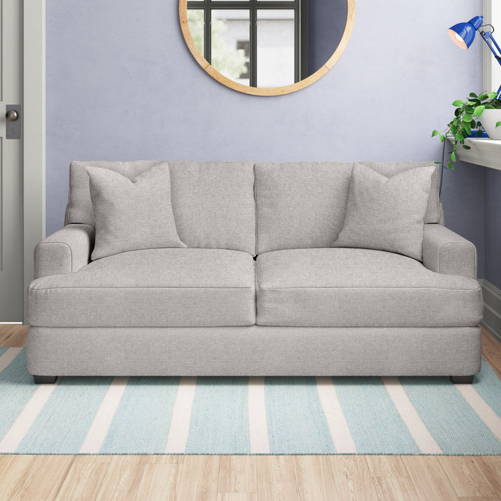 Emilio 65" Recessed Arm Loveseat With Reversible Cushions Wayfair Custom Upholstery™ Fabric: Bella Ash Performance Velvet