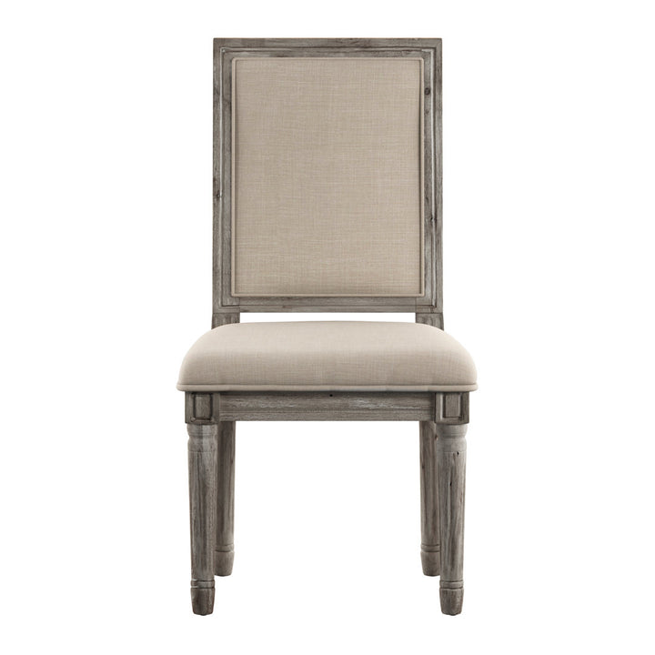 Libretto Solid Wood Side Chair (Set of 2) Kelly Clarkson Home Upholstery Color: Beige, Leg Color: Antique Gray Oak