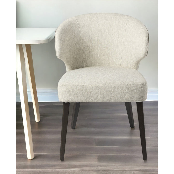 Golino Fabric Upholstered Wingback Side Chair Joss & Main Leg Color: Black, Upholstery Color: White