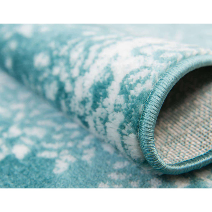 Coblitz Damask Turquoise Area Rug Dakota Fields Rug Size: Oval 7'10" x 10'
