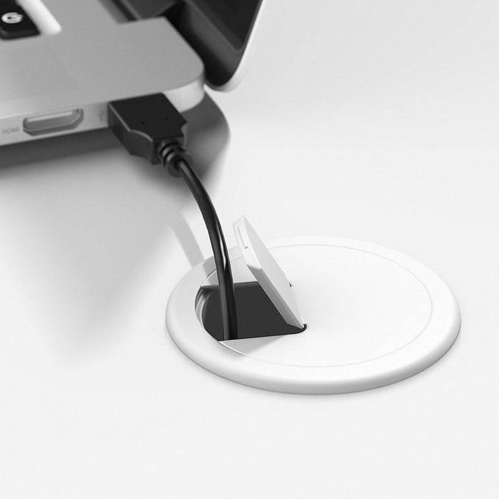 Echo L-Shape Desk Bush Business Furniture Color: Pure White Modern Gray