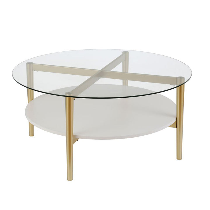 Otto 4 Legs Coffee Table with Storage Wade Logan® Table Base Color: White