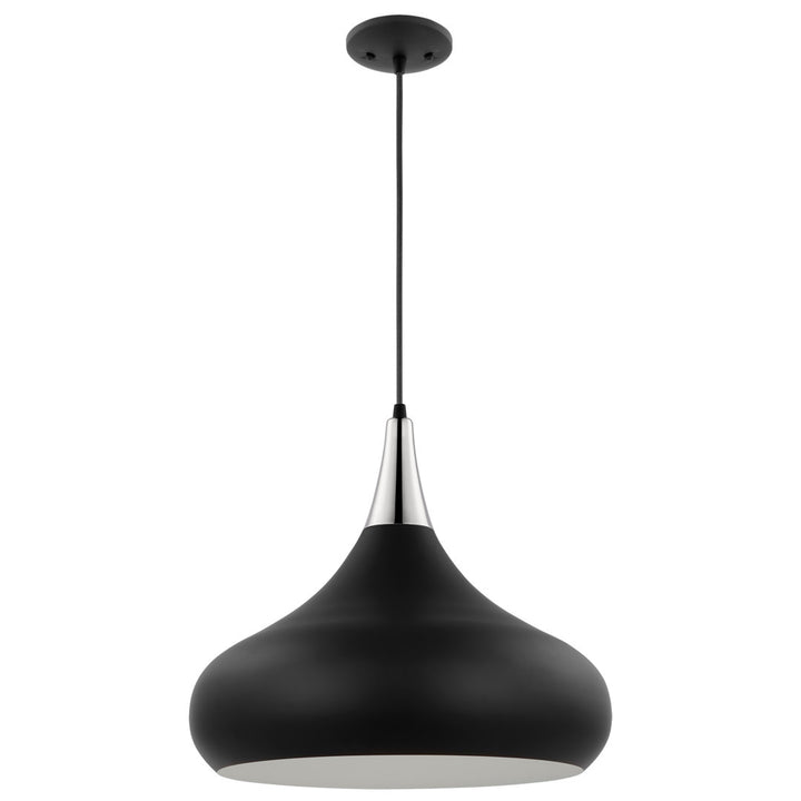 Braylon 1 - Light Single Teardrop Pendant Mercury Row® Size: 16" H x 18" W x 18" D Finish: Matte Black/Polished Nickel