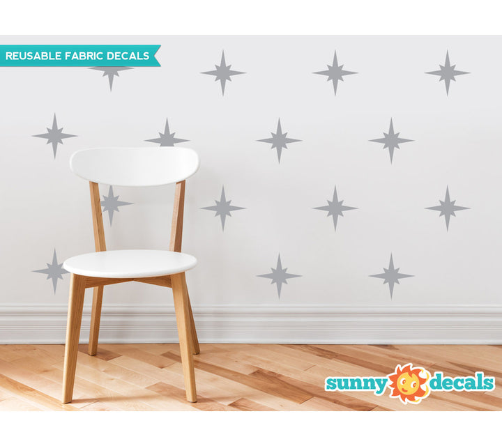 Schroeder Retro Stars Fabric Wall Decal (Set of 22) Zoomie Kids Color: Light Gray