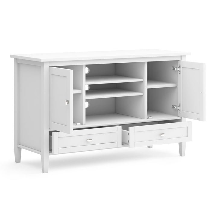 Warm Shaker SOLID WOOD TV Media Stand iFor TVs up to 50 inches Simpli Home Color: White
